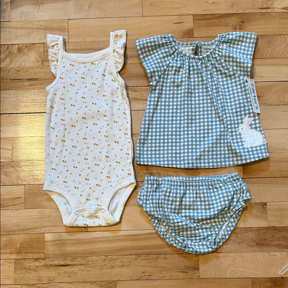 Carter’s Spring Rabbit Easter 3pc Set 12M